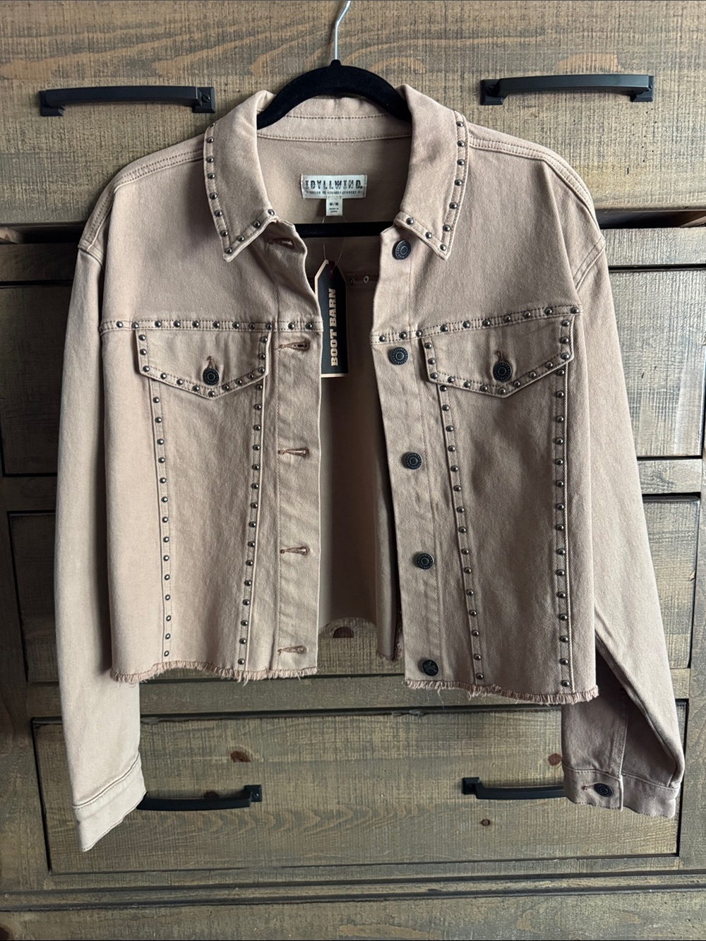 Idyllwind Stud-Trim Cropped Utility Jacket - Taupe